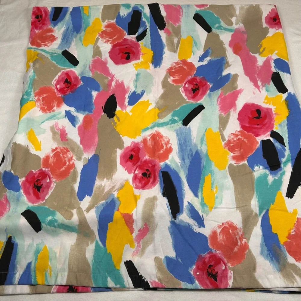 Kate Spade Shower Curtain Spring‎ Floral Watercolor Fabric 68x72 Colorful EUC